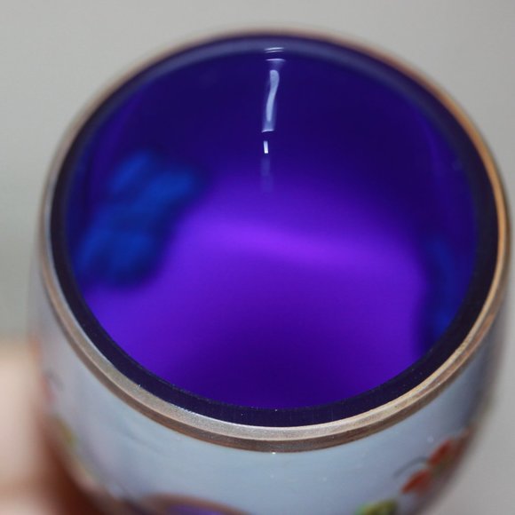 Set of 6 Bohemian Czech Blue Cased To White Shot Cordial Glasses RARE - Picture 5 of 6